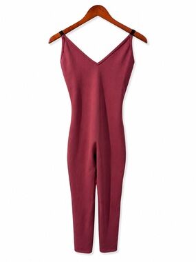 Nike JDI Plunge Back Ribbed Jumpsuit • Pink • Size Medium